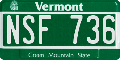 VT license plate NSF736