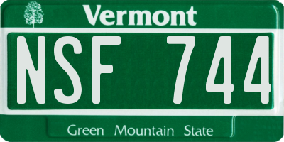 VT license plate NSF744