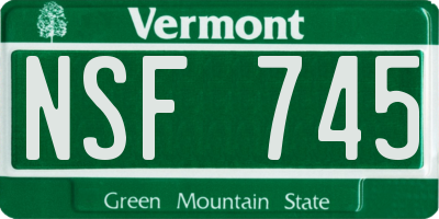 VT license plate NSF745