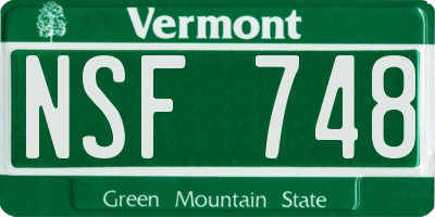 VT license plate NSF748