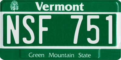 VT license plate NSF751