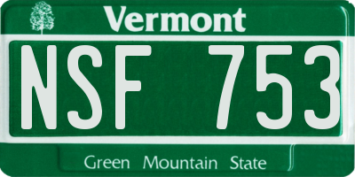 VT license plate NSF753