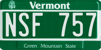 VT license plate NSF757