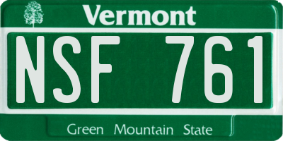 VT license plate NSF761