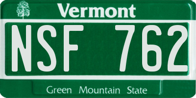VT license plate NSF762