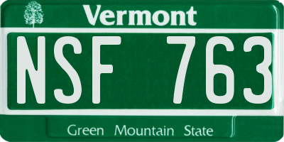 VT license plate NSF763