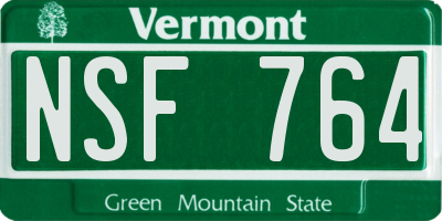 VT license plate NSF764