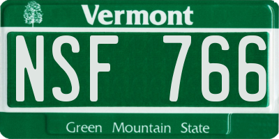 VT license plate NSF766