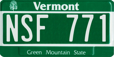 VT license plate NSF771