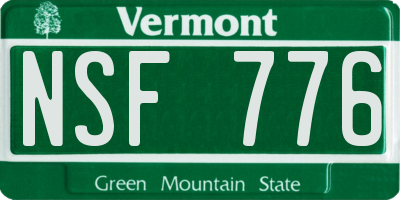 VT license plate NSF776