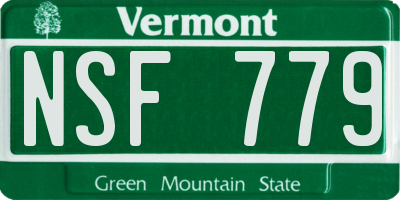 VT license plate NSF779