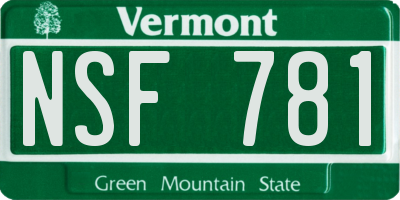VT license plate NSF781