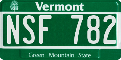 VT license plate NSF782