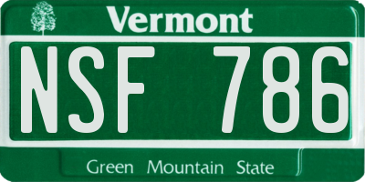VT license plate NSF786