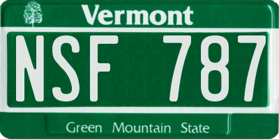 VT license plate NSF787
