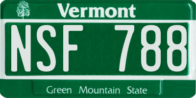 VT license plate NSF788