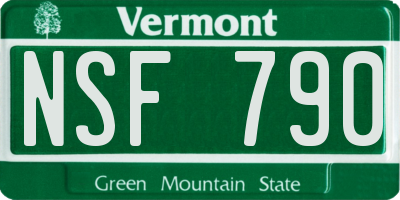 VT license plate NSF790