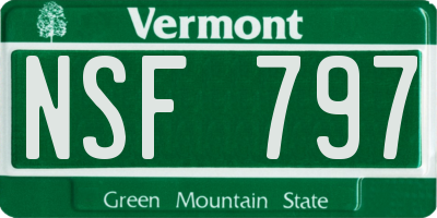 VT license plate NSF797