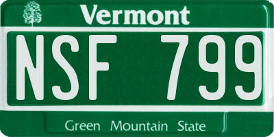 VT license plate NSF799