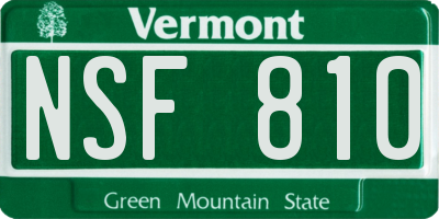 VT license plate NSF810
