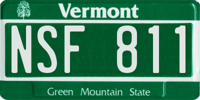 VT license plate NSF811