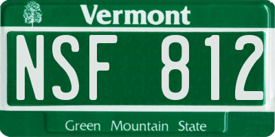 VT license plate NSF812