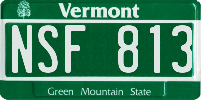 VT license plate NSF813