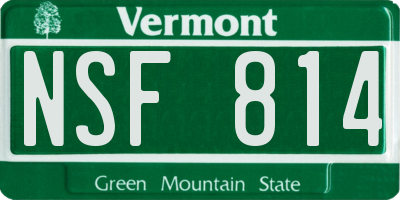 VT license plate NSF814