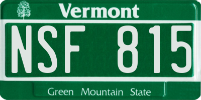 VT license plate NSF815