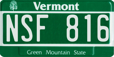VT license plate NSF816