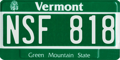 VT license plate NSF818
