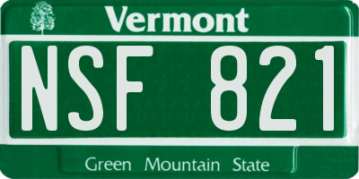 VT license plate NSF821