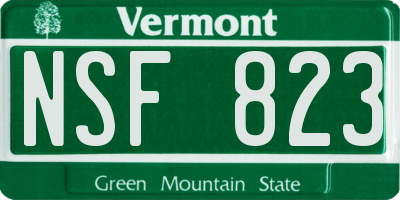 VT license plate NSF823
