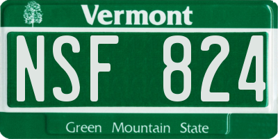 VT license plate NSF824