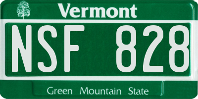 VT license plate NSF828