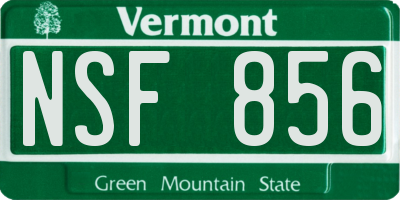 VT license plate NSF856