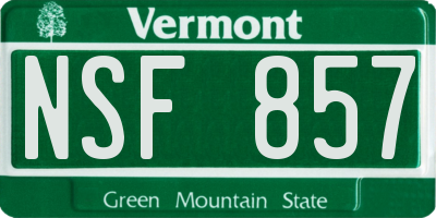 VT license plate NSF857