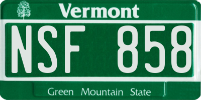 VT license plate NSF858