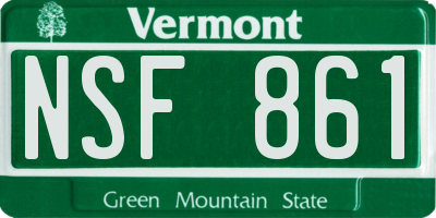 VT license plate NSF861