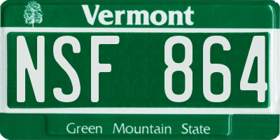VT license plate NSF864