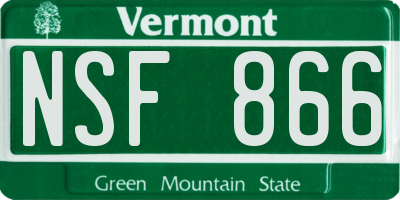 VT license plate NSF866