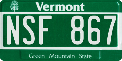 VT license plate NSF867