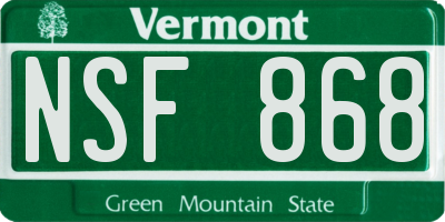 VT license plate NSF868