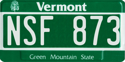 VT license plate NSF873