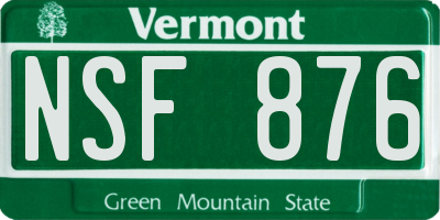 VT license plate NSF876