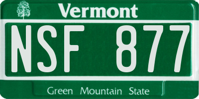 VT license plate NSF877