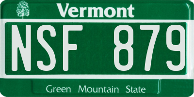 VT license plate NSF879