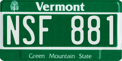 VT license plate NSF881