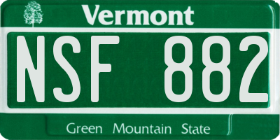 VT license plate NSF882