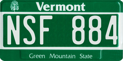 VT license plate NSF884